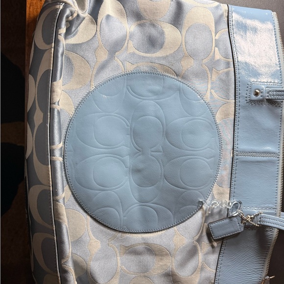 Coach Handbags - Coach Blue and Cream Tote Bag